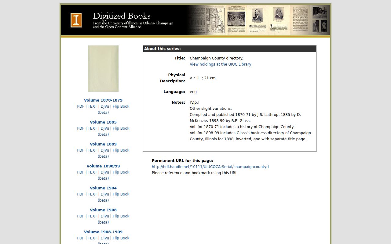 Champaign County city directory digitized collection