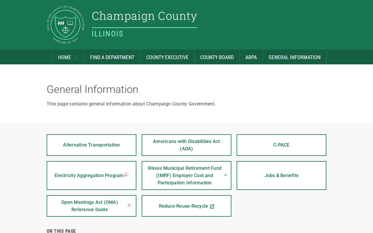 Champaign County residents directory county FOIA instructions