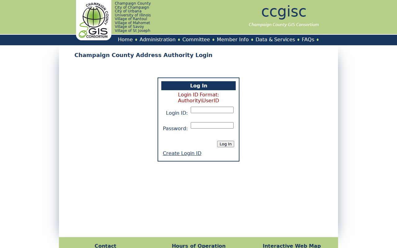 Champaign County ZIP code addressing system login
