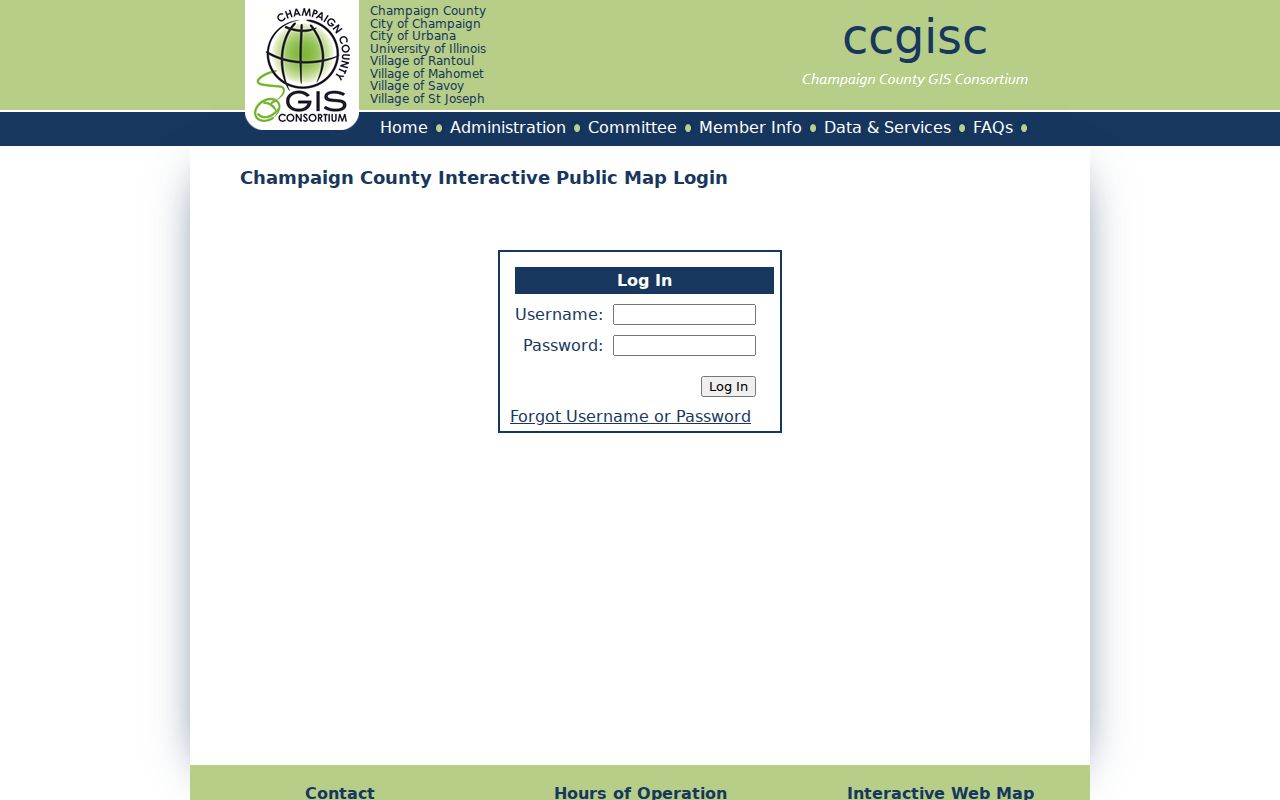 Champaign County ZIP code public map login